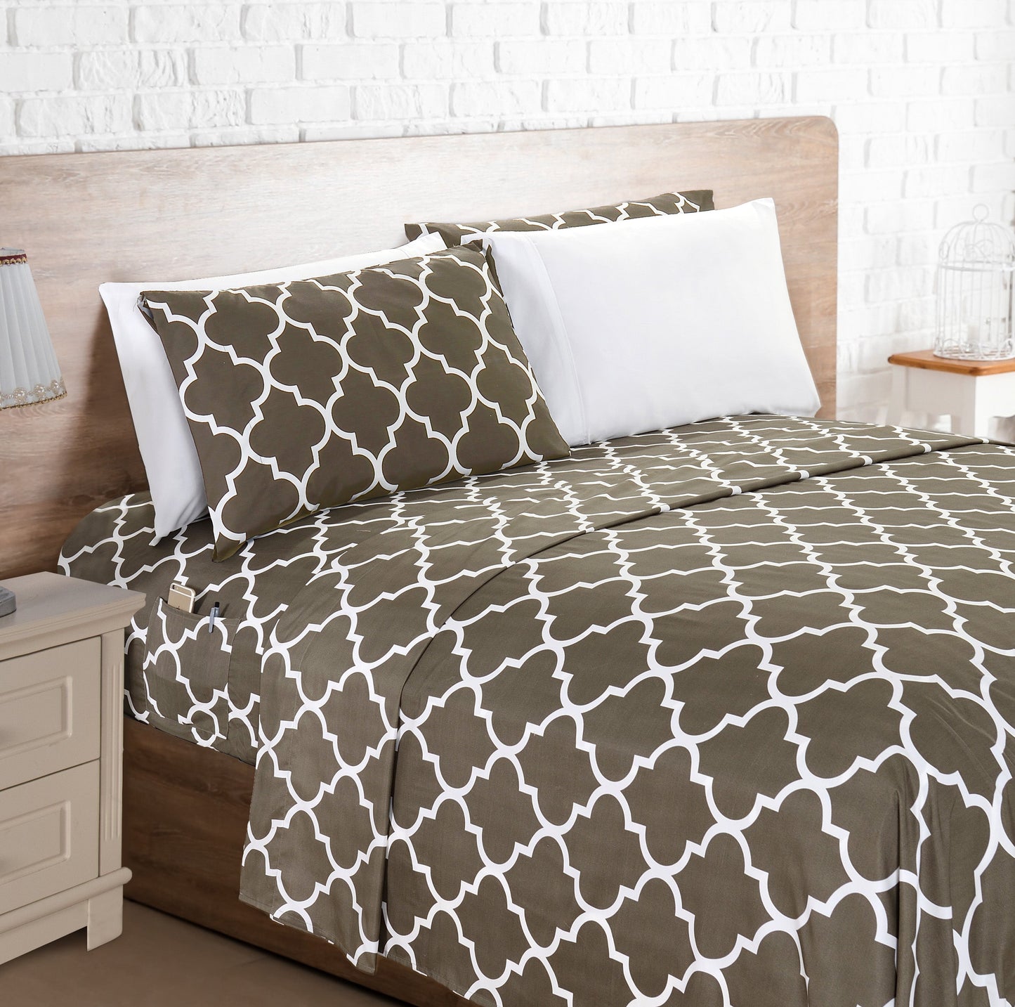 Luxury Bedding Outlet 6-Piece Moroccan Trellis Pattern Bed Sheet Set