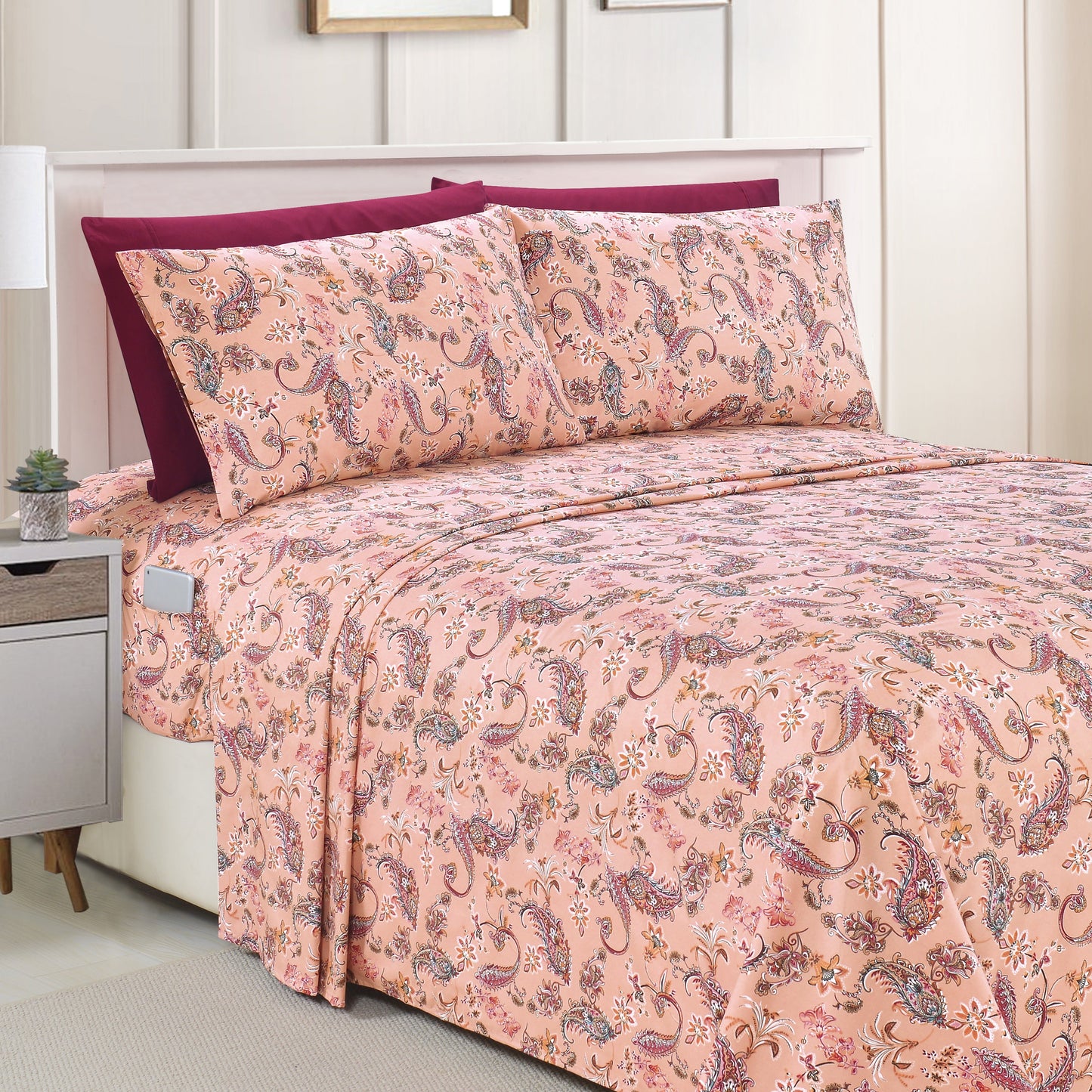 Luxury Bedding Outlet 6-Piece Paisley Bed Sheet Set
