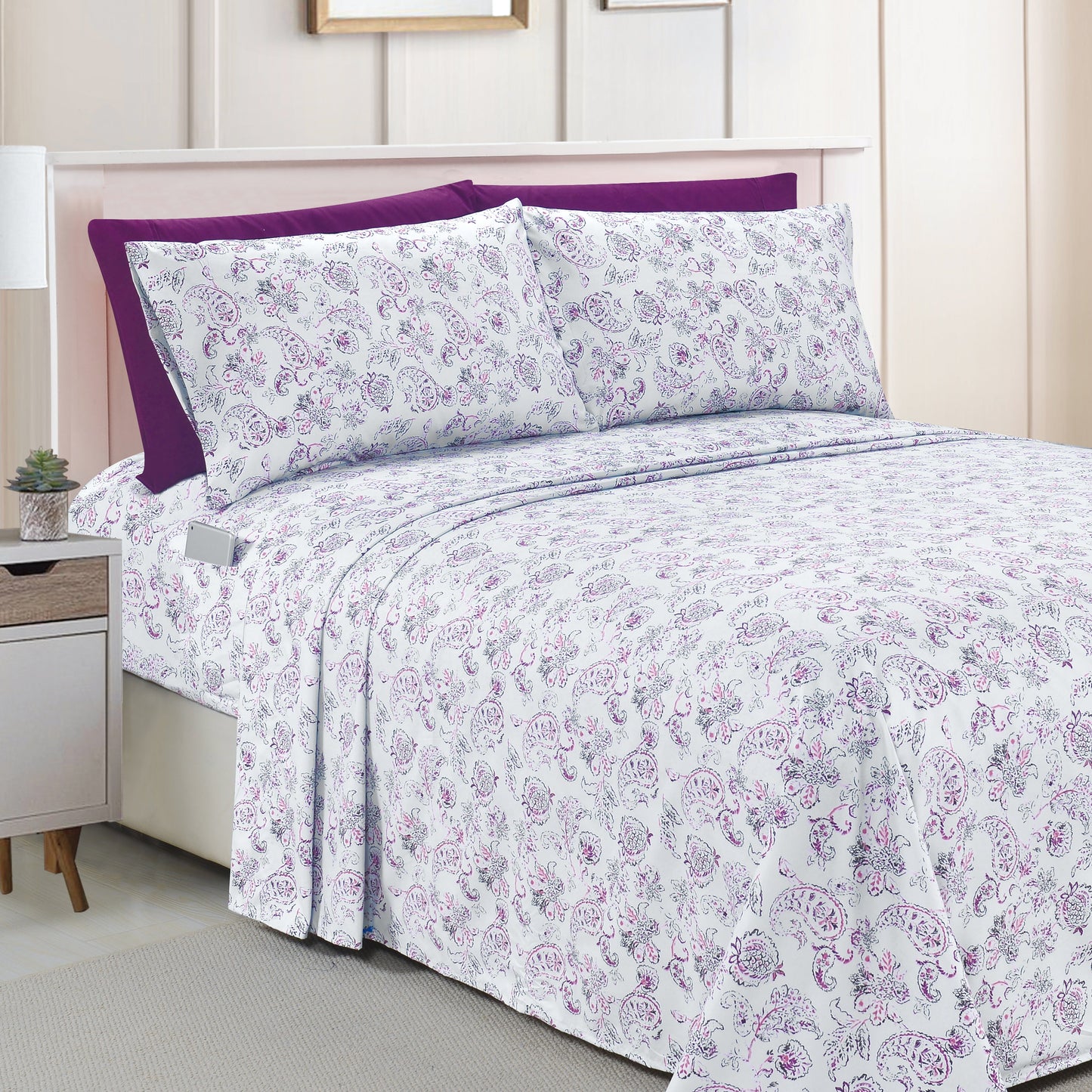 Luxury Bedding Outlet 6-Piece Paisley Bed Sheet Set