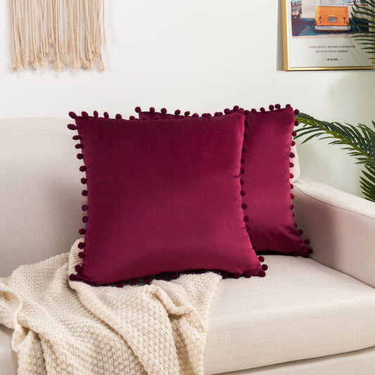 Luxury Bedding Outlet Pom-Pom Throw Pillow Covers