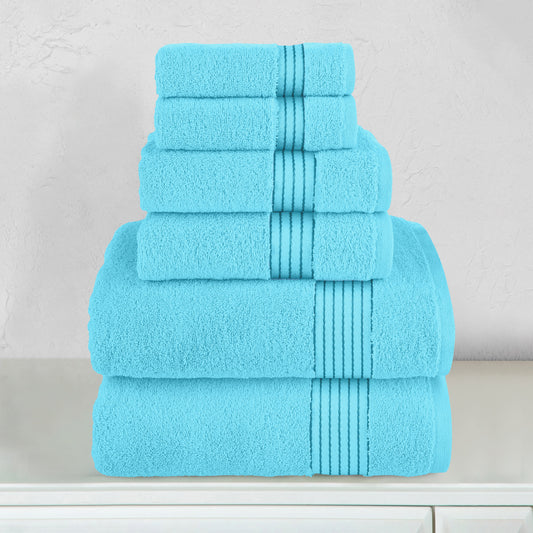 Luxury Bedding Outlet 680 GSM Premium 6-Piece Turkish Cotton Towel Set