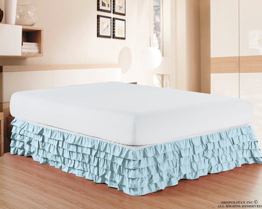 Luxury Bedding Outlet 15 inch Drop Multi-Ruffle Bed Skirt