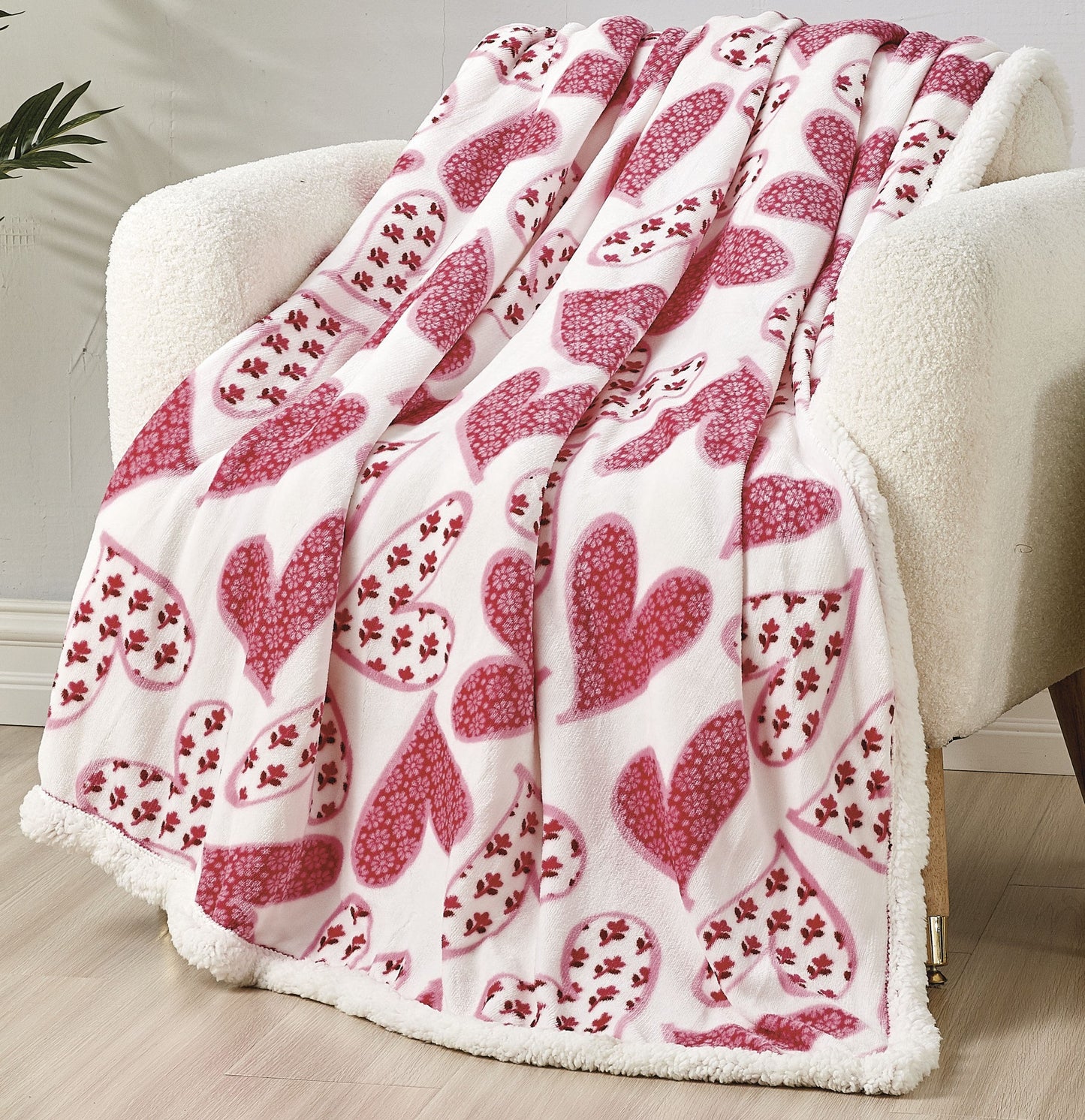 Luxury Bedding Outlet 50" x 60" Printed Sherpa Back Throw Blanket
