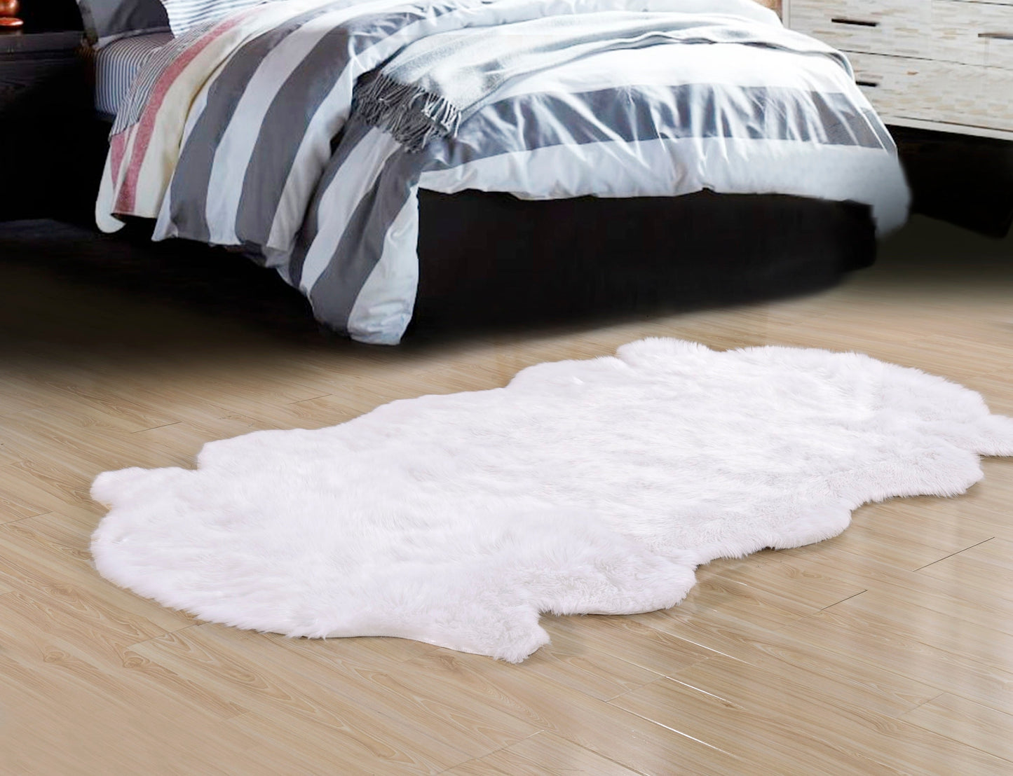 Luxury Bedding Outlet 5'x 8' Feet Faux Fur Area Rug