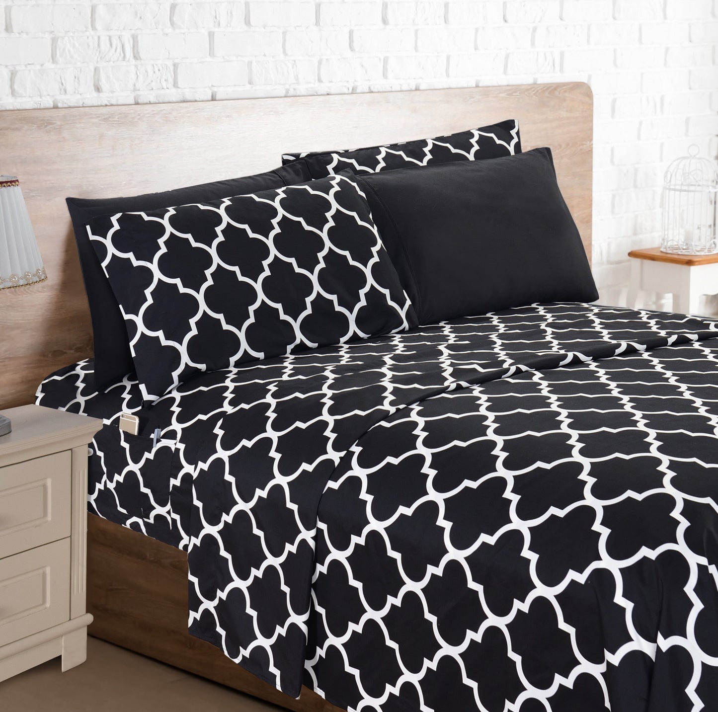 Luxury Bedding Outlet 6-Piece Moroccan Trellis Pattern Bed Sheet Set