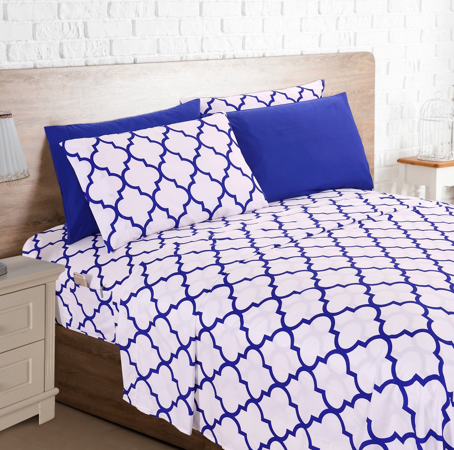 Luxury Bedding Outlet 6-Piece Moroccan Trellis Pattern Bed Sheet Set
