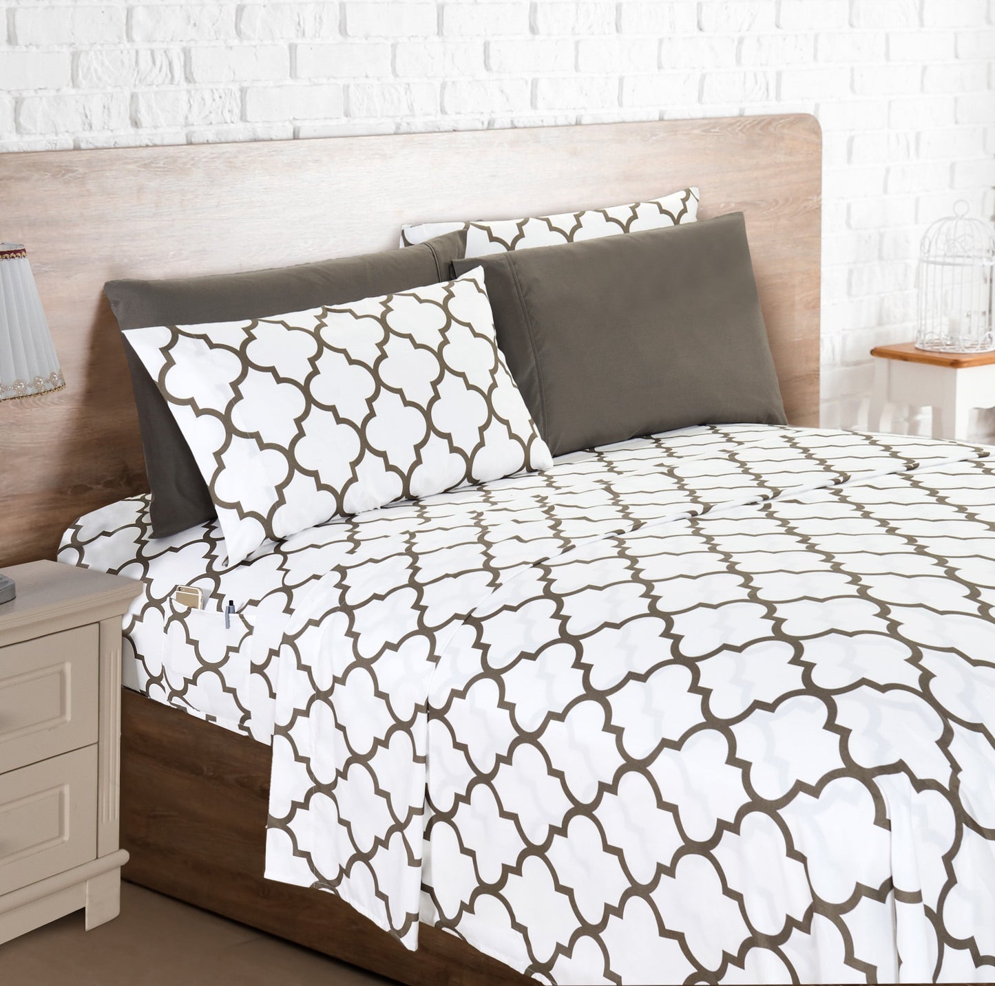 Luxury Bedding Outlet 6-Piece Moroccan Trellis Pattern Bed Sheet Set