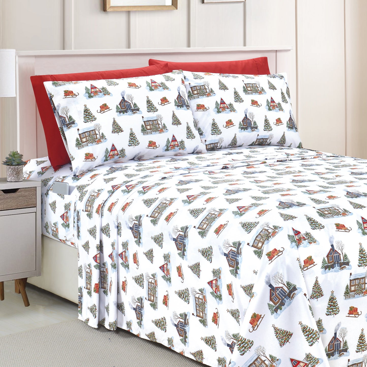 Luxury Bedding Outlet 6-Piece Christmas & Holiday Bed Sheet Set