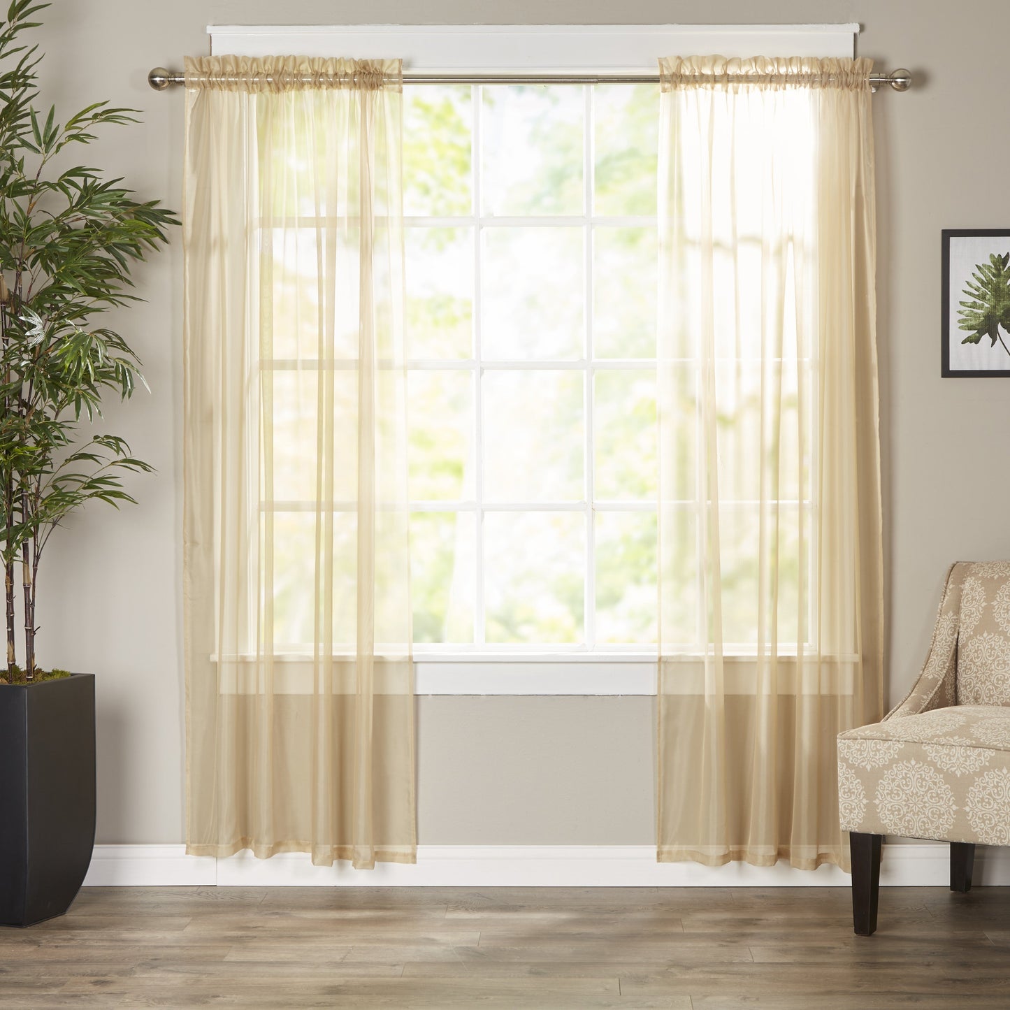 Luxury Bedding Outlet Sheer Rod Pocket Curtain Panels