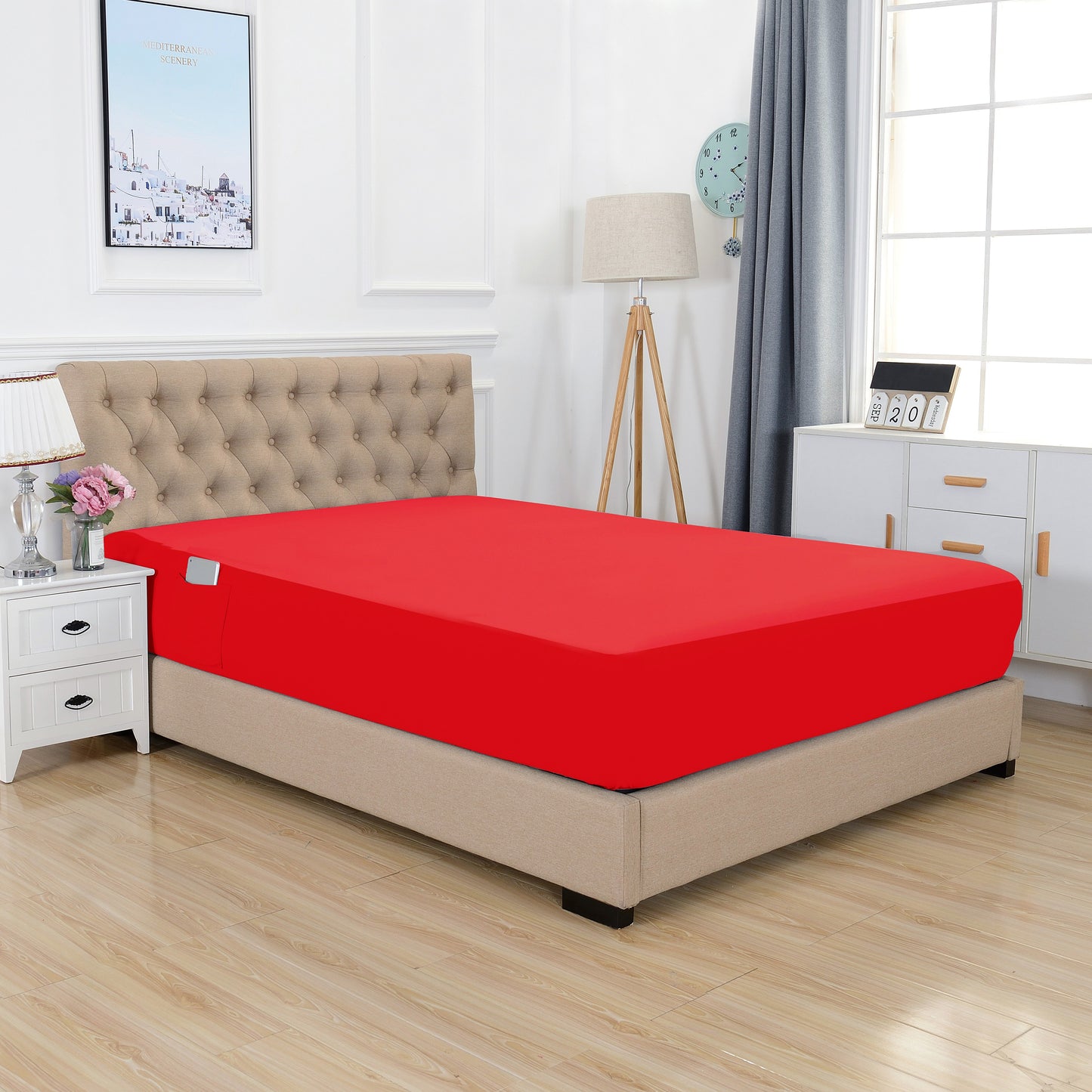 Luxury Bedding Outlet Extra Deep 18"-21" Single Fitted Sheet for High Mattress