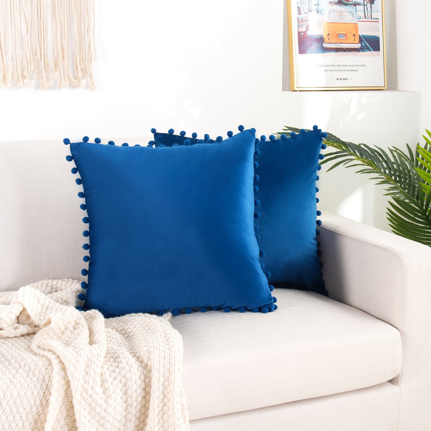 Luxury Bedding Outlet Pom-Pom Throw Pillow Covers
