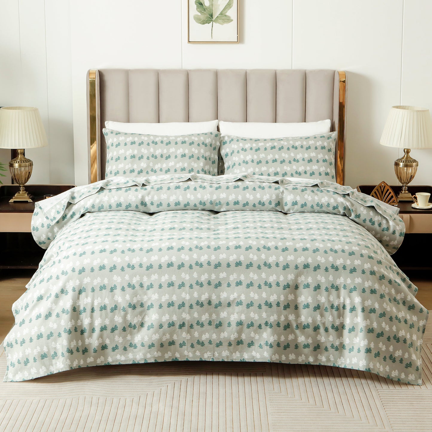 Luxury Bedding Outlet 4-Piece Holiday Cotton Flannel Bed Sheet Set