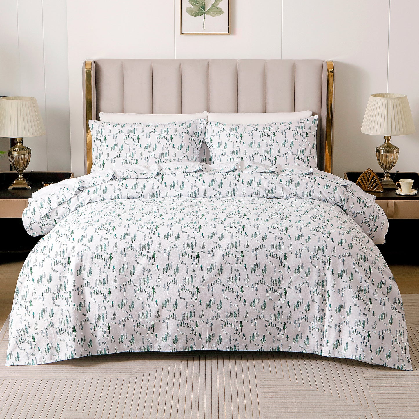 Luxury Bedding Outlet 4-Piece Holiday Cotton Flannel Bed Sheet Set