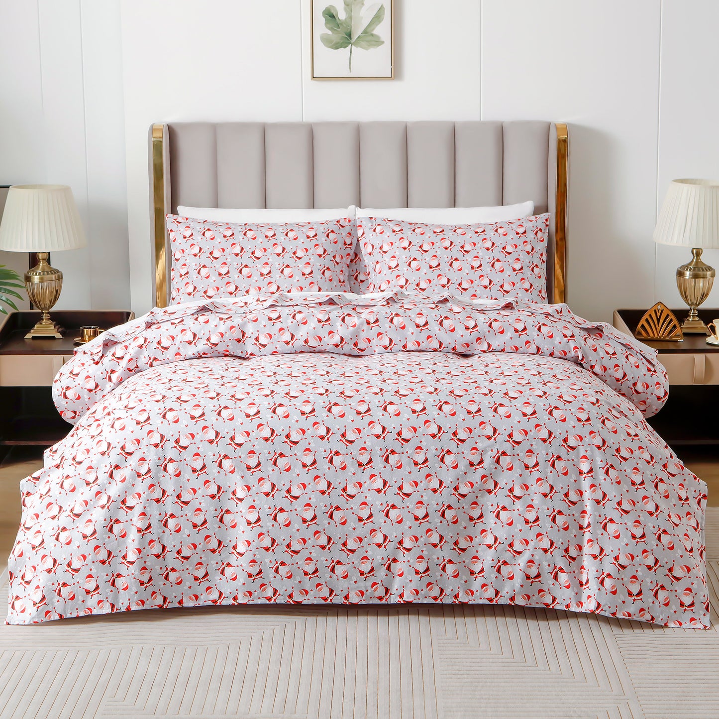 Luxury Bedding Outlet 4-Piece Holiday Cotton Flannel Bed Sheet Set