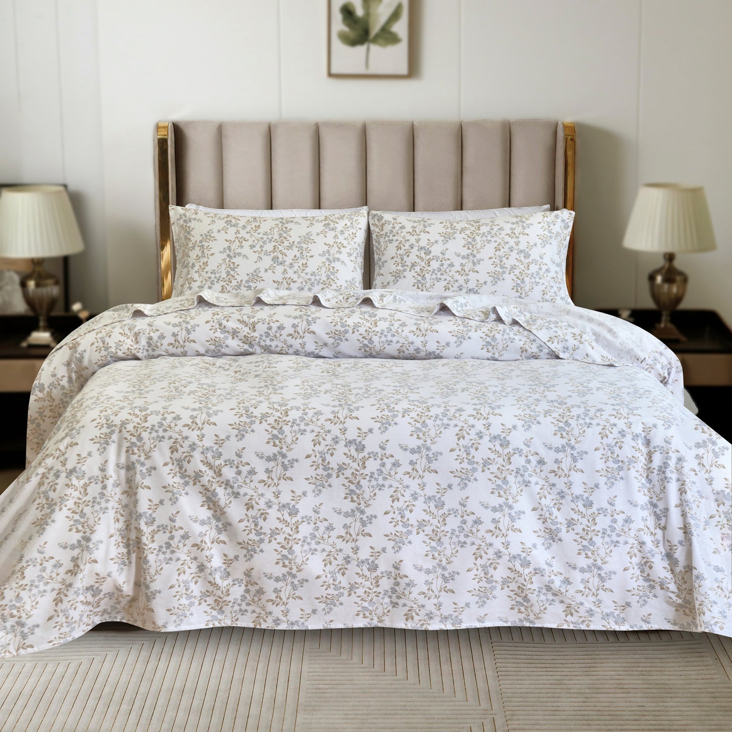 Luxury Bedding Outlet 4-Piece Holiday Cotton Flannel Bed Sheet Set