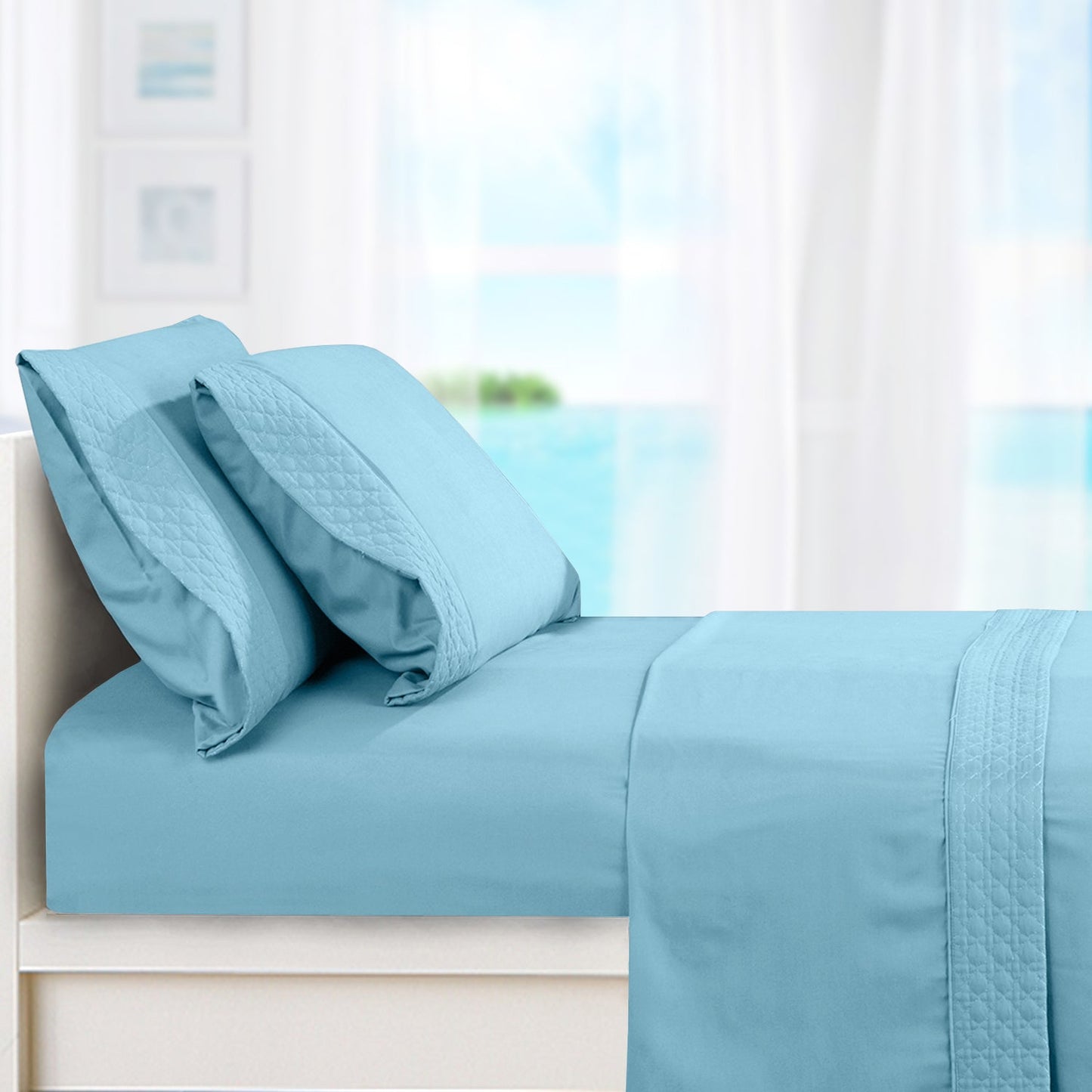 Luxury Bedding Outlet Quilted 4-Piece Bed Sheet Set