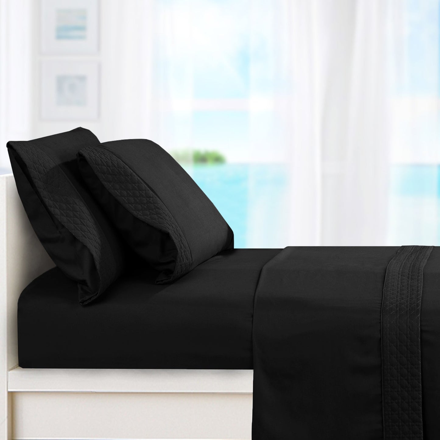Luxury Bedding Outlet Quilted 4-Piece Bed Sheet Set