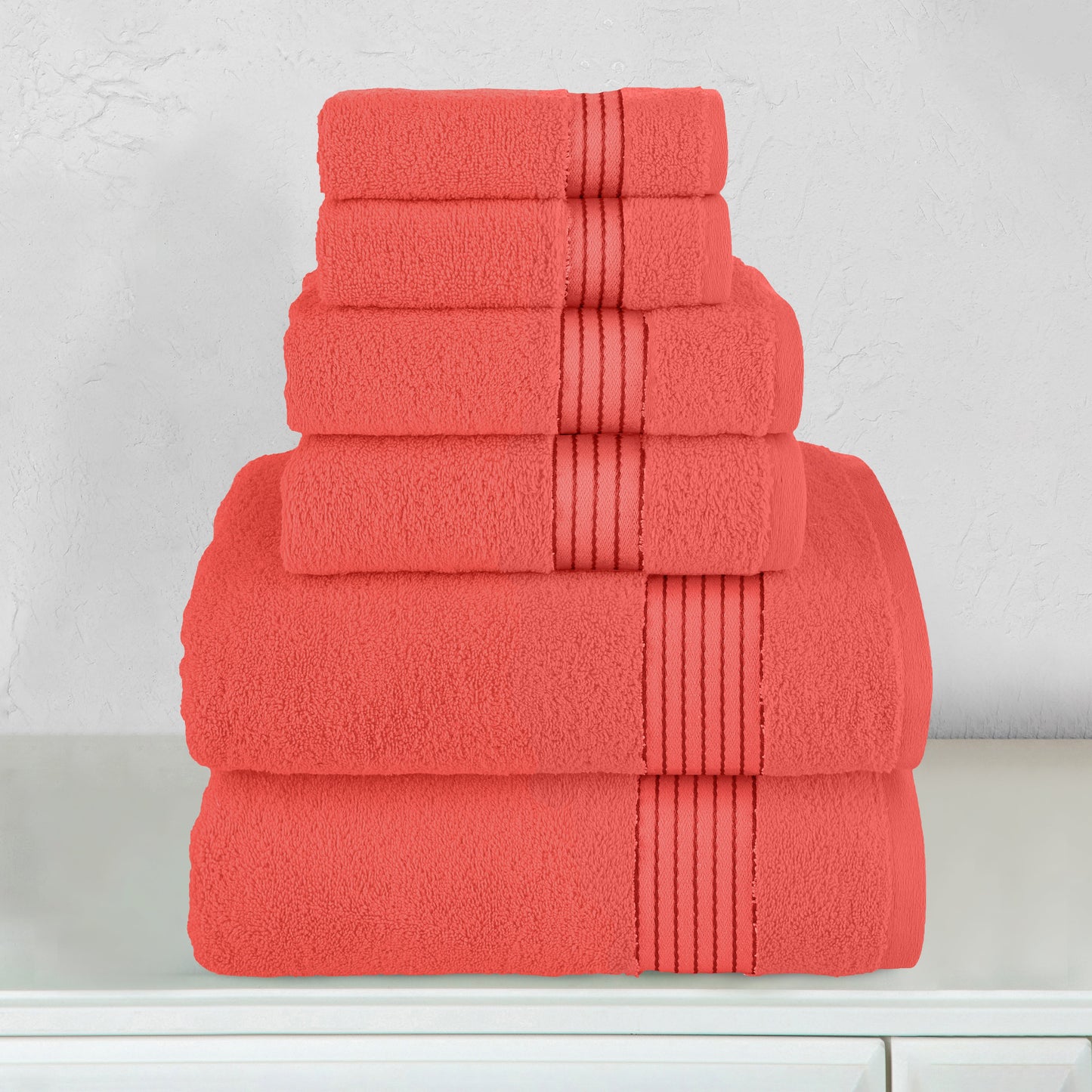Luxury Bedding Outlet 680 GSM Premium 6-Piece Turkish Cotton Towel Set