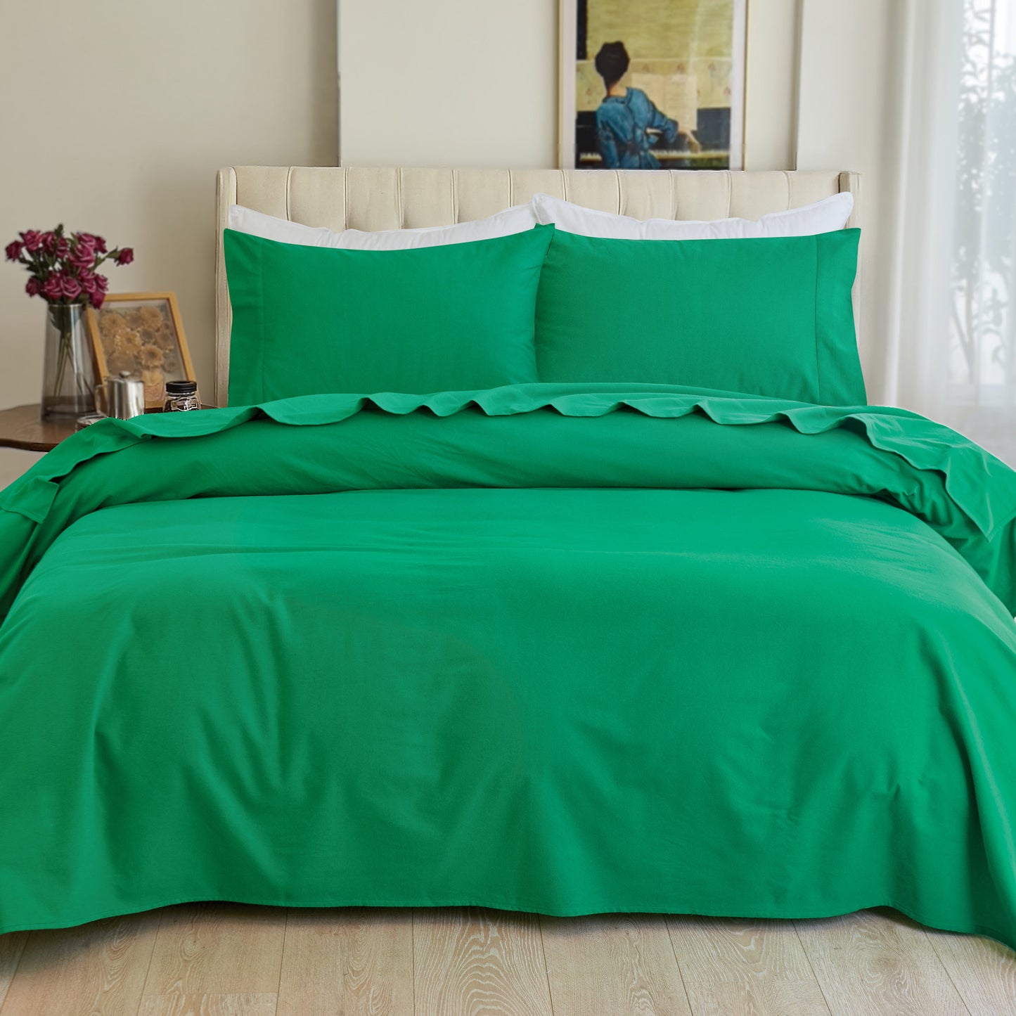 Luxury Bedding Outlet 4-Piece Cotton Flannel Sheet Set - 100% Turkish Cotton