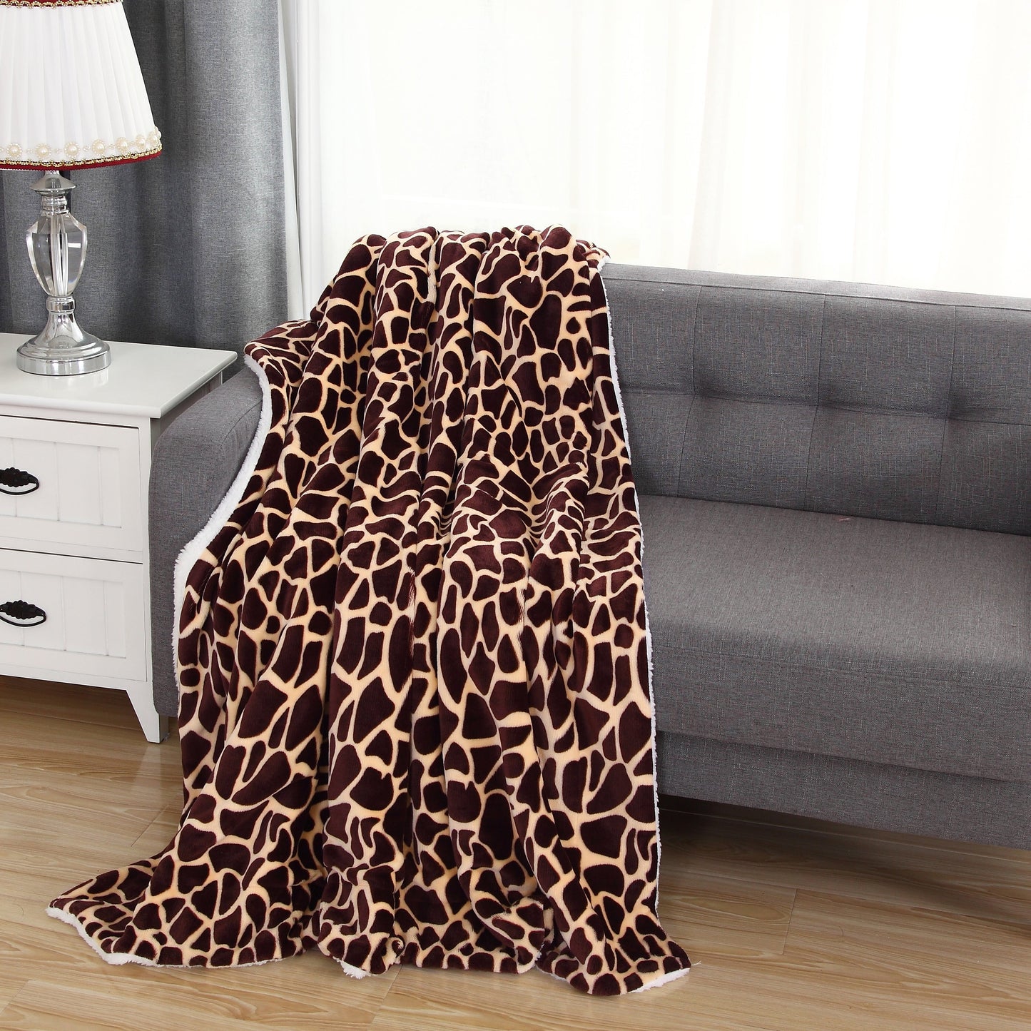 Luxury Bedding Outlet 50" x 60" Sherpa Back Throw Blanket