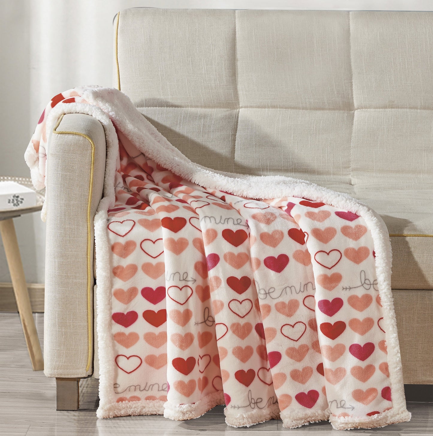 Luxury Bedding Outlet 50" x 60" Printed Sherpa Back Throw Blanket