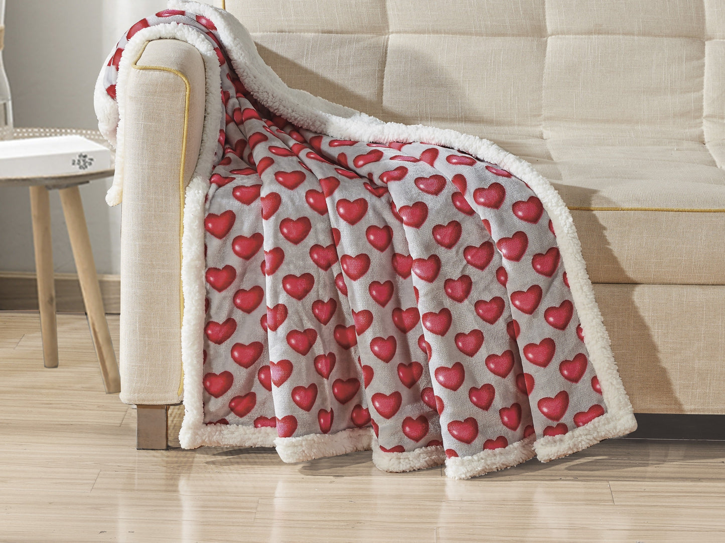 Luxury Bedding Outlet 50" x 60" Printed Sherpa Back Throw Blanket