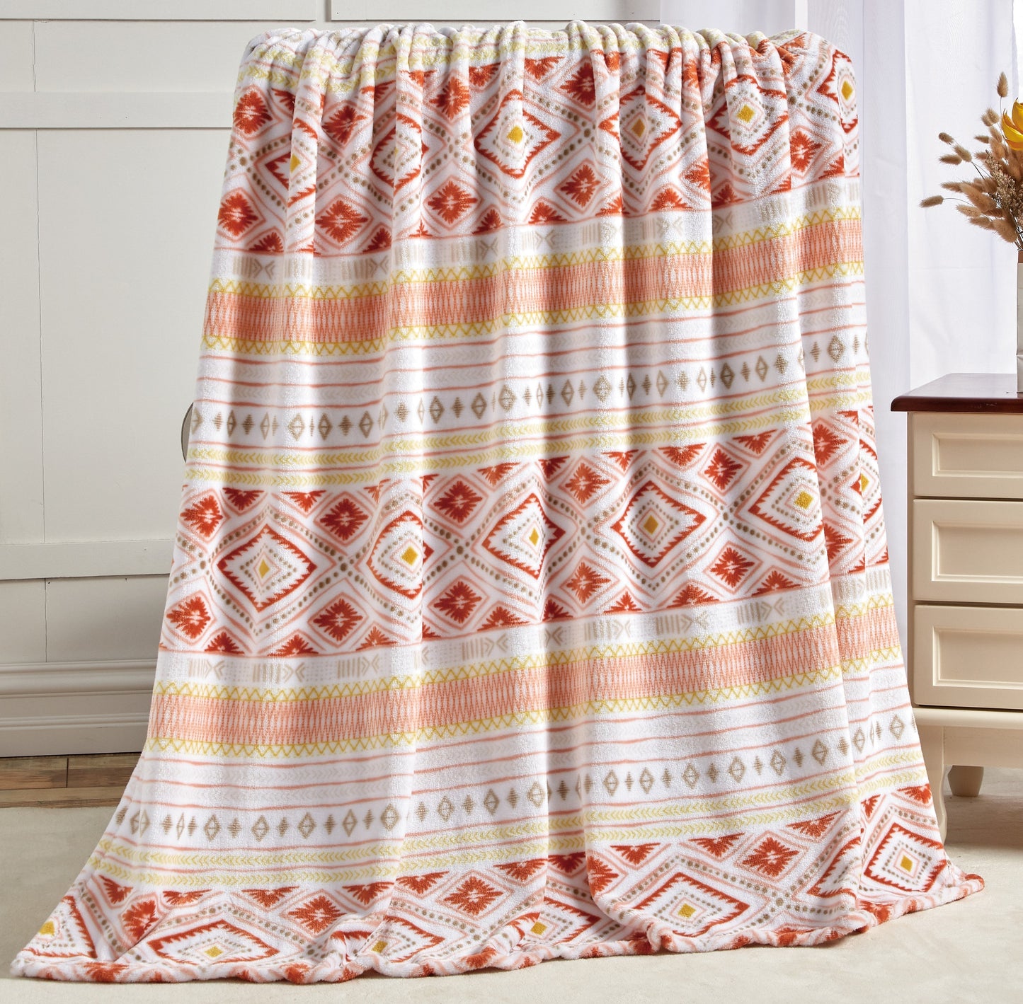 Luxury Bedding Outlet 50" x 70" Decorative Flannel Fleece Throw Blanket