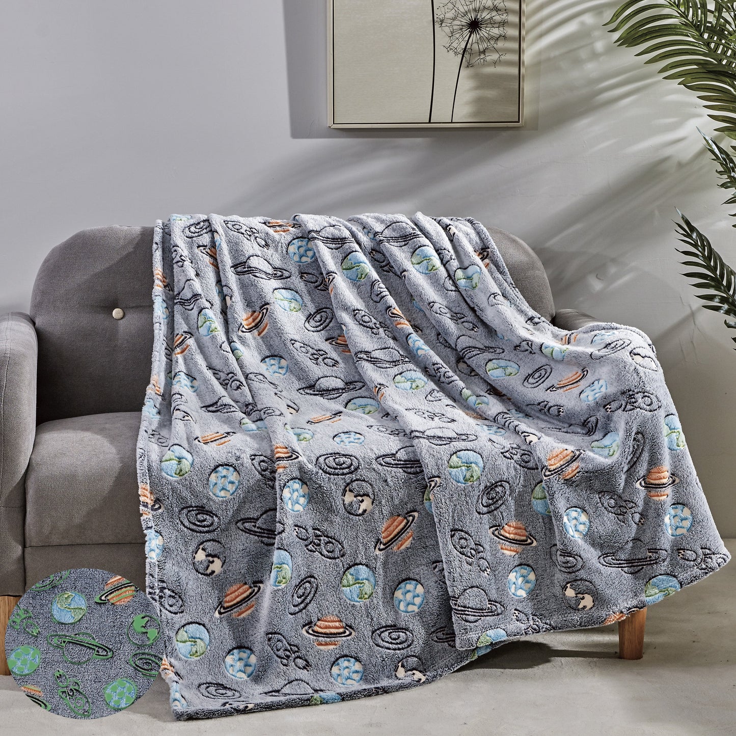 Luxury Bedding Outlet 50" x 60" Glow In the Dark Throw Blanket