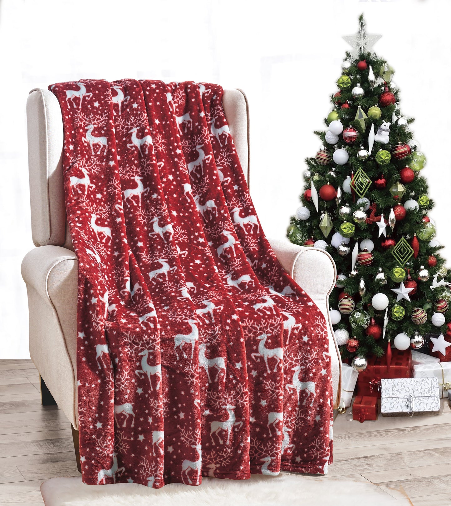 Luxury Bedding Outlet 50" x 60" Holiday Blanket Throw
