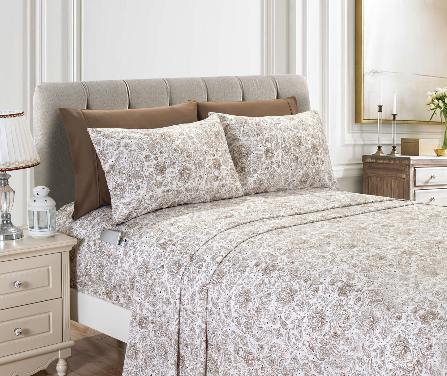 Luxury Bedding Outlet 6-Piece Paisley Bed Sheet Set