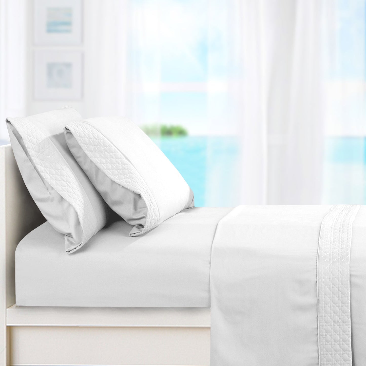 Luxury Bedding Outlet Quilted 4-Piece Bed Sheet Set