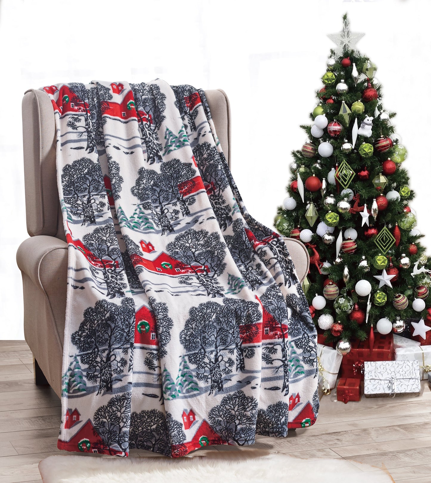Luxury Bedding Outlet 50" x 60" Holiday Blanket Throw