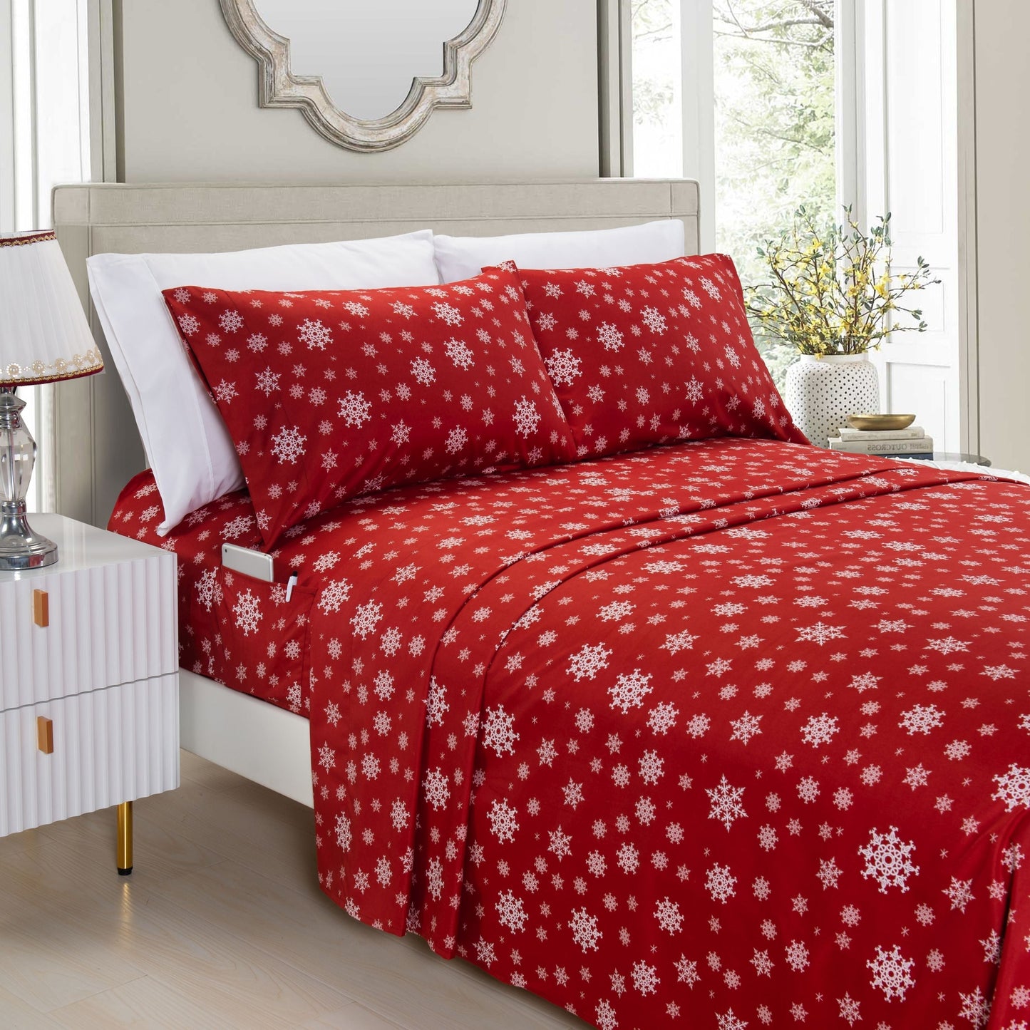 Luxury Bedding Outlet 6-Piece Christmas & Holiday Bed Sheet Set